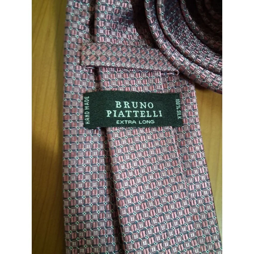 Bruno Piattelli Tie 100% Silk Extra Long Business Casual Pink Men's 66.5